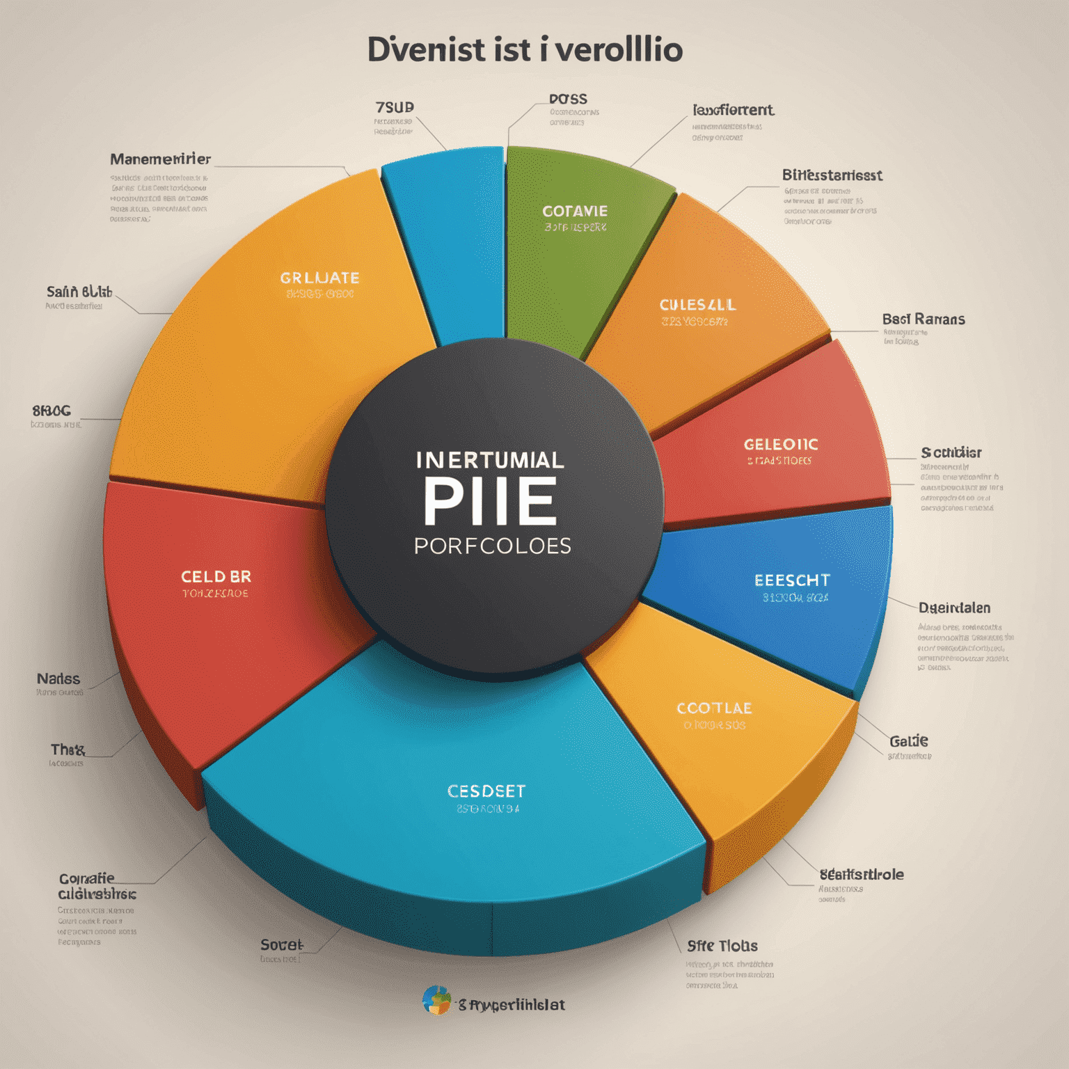 Pie chart showing a diversified oil investment portfolio with different asset classes